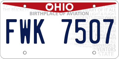 OH license plate FWK7507