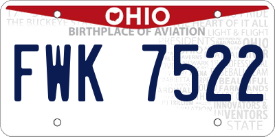 OH license plate FWK7522