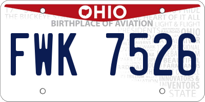 OH license plate FWK7526