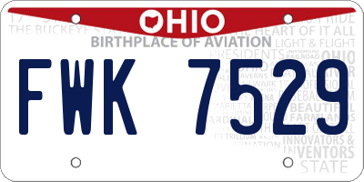 OH license plate FWK7529
