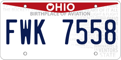 OH license plate FWK7558