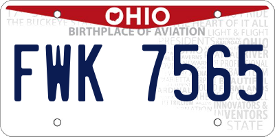 OH license plate FWK7565