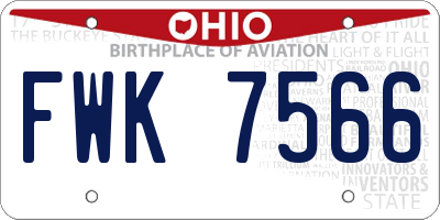 OH license plate FWK7566
