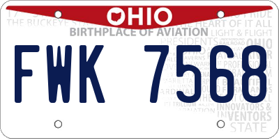 OH license plate FWK7568