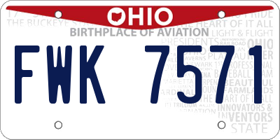 OH license plate FWK7571