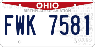 OH license plate FWK7581