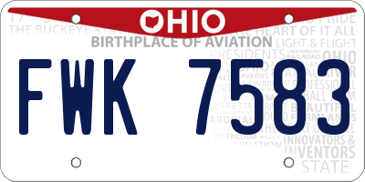 OH license plate FWK7583