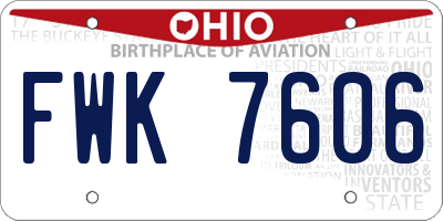OH license plate FWK7606