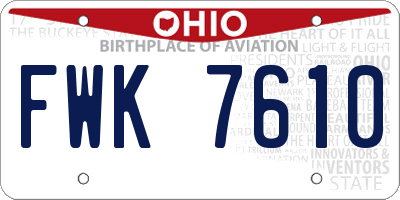 OH license plate FWK7610