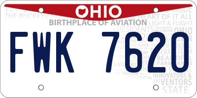OH license plate FWK7620