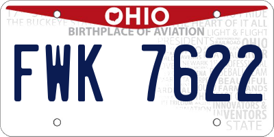 OH license plate FWK7622