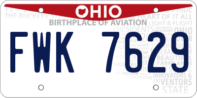OH license plate FWK7629