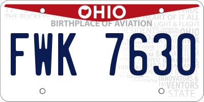 OH license plate FWK7630