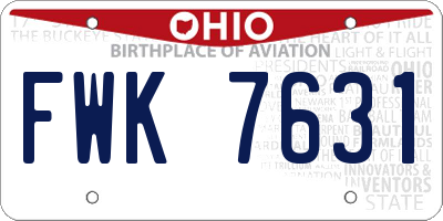 OH license plate FWK7631