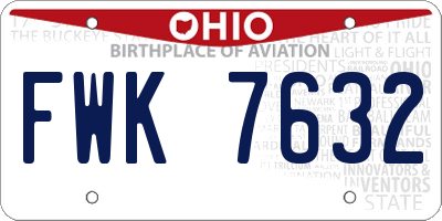 OH license plate FWK7632
