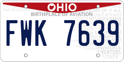 OH license plate FWK7639