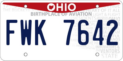 OH license plate FWK7642