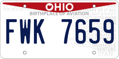 OH license plate FWK7659