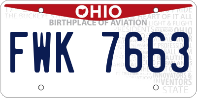 OH license plate FWK7663