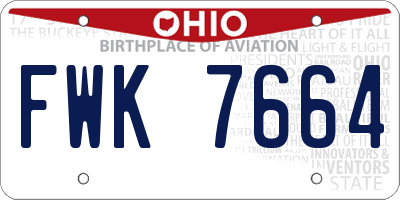 OH license plate FWK7664