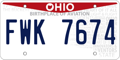 OH license plate FWK7674