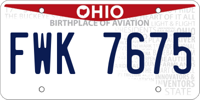 OH license plate FWK7675