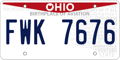 OH license plate FWK7676