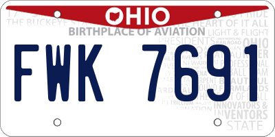OH license plate FWK7691