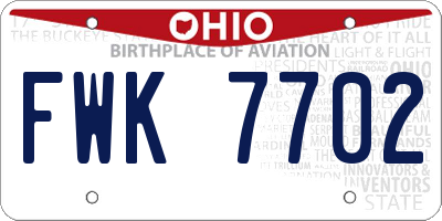 OH license plate FWK7702