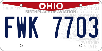 OH license plate FWK7703