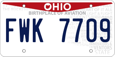 OH license plate FWK7709