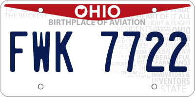 OH license plate FWK7722