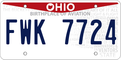 OH license plate FWK7724