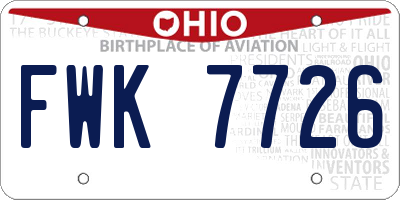 OH license plate FWK7726