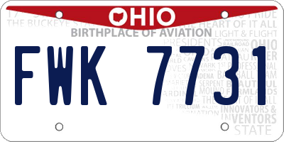 OH license plate FWK7731