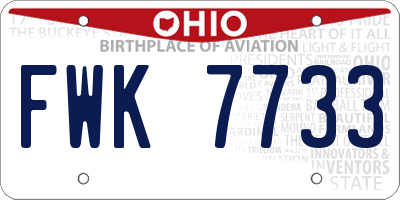 OH license plate FWK7733