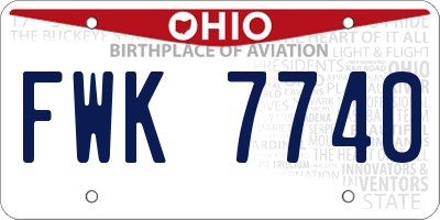 OH license plate FWK7740