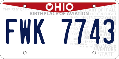 OH license plate FWK7743