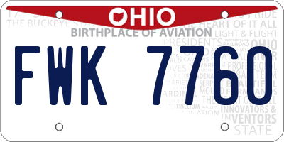 OH license plate FWK7760