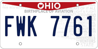 OH license plate FWK7761
