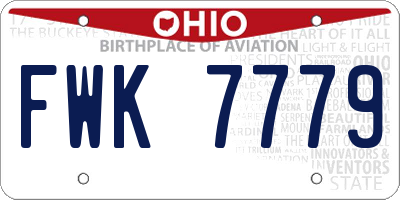 OH license plate FWK7779