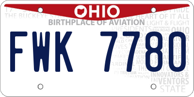OH license plate FWK7780
