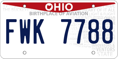 OH license plate FWK7788