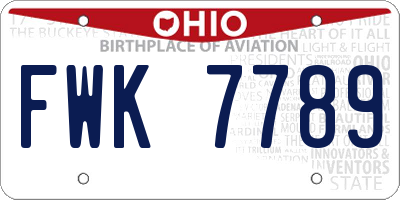 OH license plate FWK7789