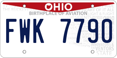 OH license plate FWK7790