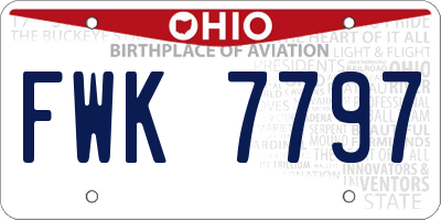 OH license plate FWK7797