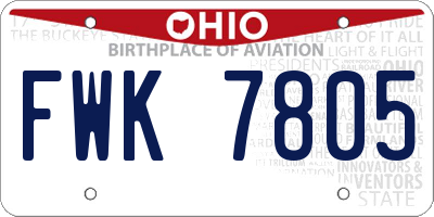 OH license plate FWK7805