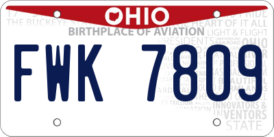 OH license plate FWK7809