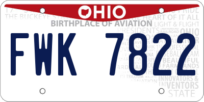 OH license plate FWK7822