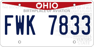 OH license plate FWK7833